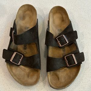 Birkenstock Unisex Arizona Soft Footbed Sandal,Mocha Suede,44 M EU